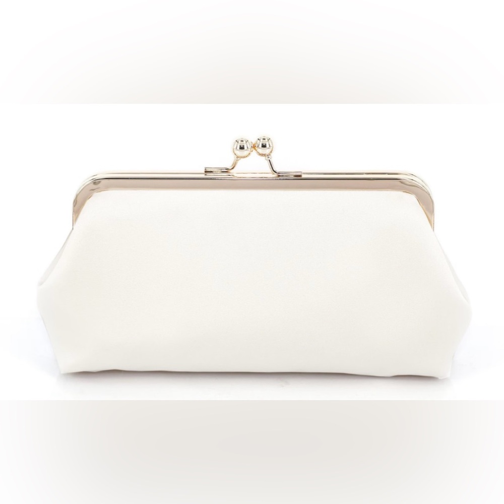 White Satin Clutch Purse